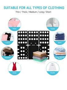 SHEIN Planche de pliage ample et pliante pour organiser le rangement des t-shirts, pantalons, chemises et vêtements dans la penderie. Accessoire de pliage.