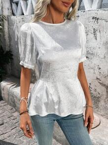 SHEIN LUNE Women's White Summer Elegant Tea Party Casual Metal Coating Wrinkled Texture Tie Back Sleeveless Top,Vacation Western Wear Rave Music Festival Y2K - Gold - View 3