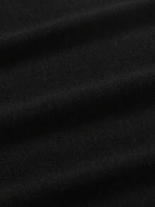 Solid Color Rhinestone Embellished Sleeveless Bodycon Mid-Length Dress - Black - View 5