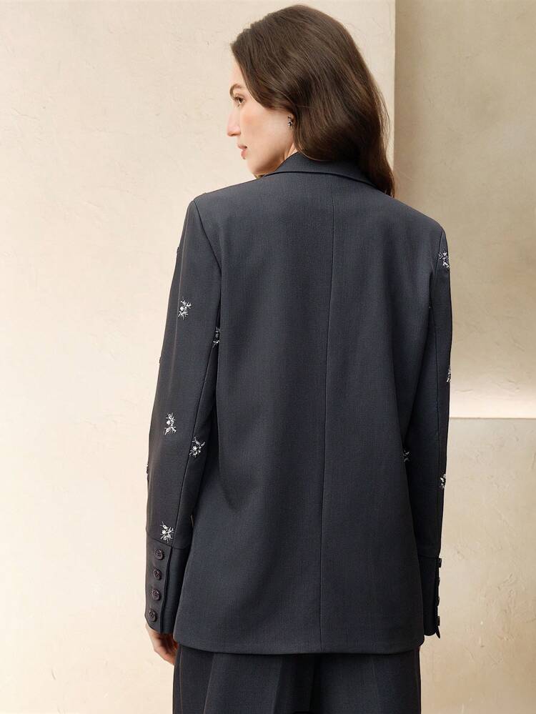 Women's Casual Loose Beaded Embroidery Blazer, Elegant High-End Fashion