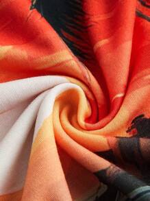 Manfinity RSRT Men's Vacation Palm Tree Print Button-Placket Short Sleeve Casual T-Shirt - Multicolor - View 3