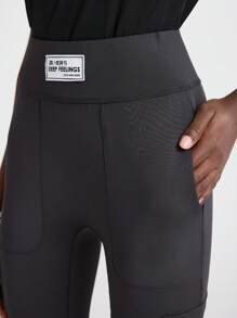 TaskEZ Letter Print Scrubs Flare Leg Pants