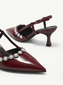 CUCCOO CHICEST Women's Fashionable Red Diamond Stilettos, Suitable For Spring & Summer - Red - View 3