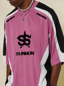 SUMWON Jersey de hockey retro Sumwon, ropa deportiva urbana con logo SS, estilo callejero oversize, moda deportiva unisex, espíritu de equipo, activewear contemporáneo y casual