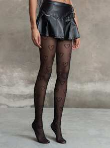ROMWE Kawaii Dames panty's/leggings met hartjesmotief, geschikt om te combineren met minirokken
