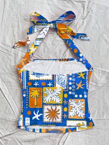 Soleia Women's Holiday Halter Neck Textured Knit Slim Fit Camisole Top, Suitable For Summer - Blue - View 2