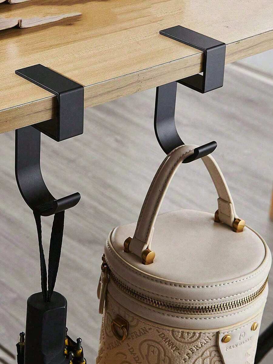 1pc Portable Bag Hook With Anti-Slip Design And Removable Side For Table Desk, Strong Bearing Capacity Back To School