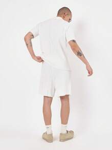 SUMWON Cable Knit Polo Co-Ord Set Summer Retro Tennis Style Short Sleeve Knitted Two-Piece Leisure Athletic Vacation Resort Wear Preppy Sports Casual Outfit