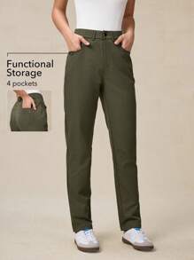 OutZeal 女式速干徒步裤 高腰全天裤 可调节腰带 - 綠色 - 查看 4