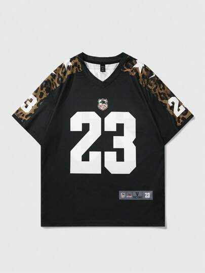 Prep تي شيرت كم قصير مع طباعة شعارة للرجال، مناسب للارتداء اليومي في الربيع والصيف