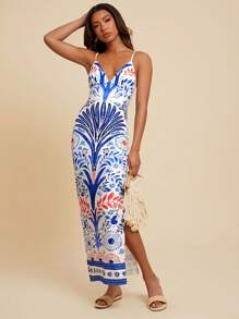 Travachic Women's Floral Print Long Strap Dress For Vacation,Spring&Summer,Summer Outfits For Women,Beach Outfits For Woman,Women,Spring Break,Concert Outfit Women,Boho,Rave Outfits,Tropical Vacation, Festival,Romantic Summer Dresses For Women, Boho Dresses For Women ,Tropical Dresses For Women, Women Dresses Vacation, New Arrivals Women Dress