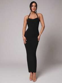 Silquee 优质女士优雅露肩纯色紧身露背连衣裙女士晚礼服女士连衣裙女士连衣裙女士优雅连衣裙女士连衣裙，毕业