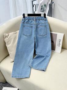 SHEIN Jeans déchirés pour fille lavés à l