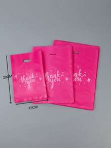 50pcs Rose Thank You Gift Bags, Plastic Bags For Small Business, Shopping Bags, Ideal For Festival, Birthday, Party Favors, Wedding Gift Packaging, Suitable For Gifts, Parties, Shops, Boutiques, Etc.