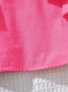 SHEIN Babygirl Sweet Orange Ruffle Hem Summer Vacation Dress - Hot Pink - View 5