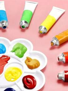 12/18/24色混合水粉颜料，多用途彩色绘画颜料，每支5毫升/0.18盎司，水性颜料管，适用于画布、木材和工艺品——艺术家品质，适合专业人士、学生和成人使用。返校季必备，经久耐用，易于使用，可作为礼物赠送，用途广泛。 - 彩色 - 查看 7