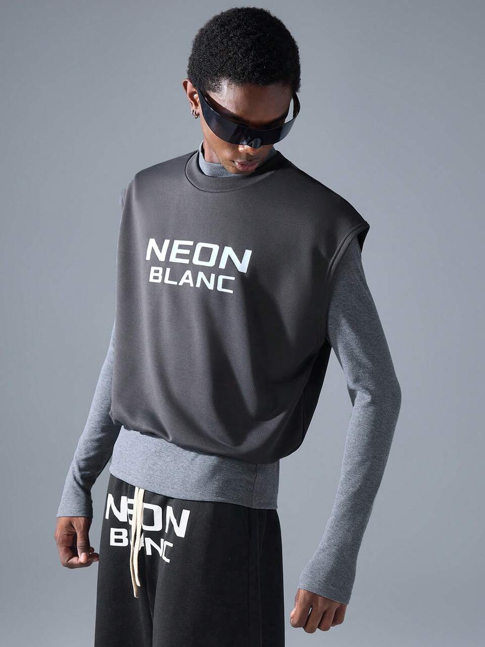 Men's Streetwear Style Letter Print Knitted Tank Top