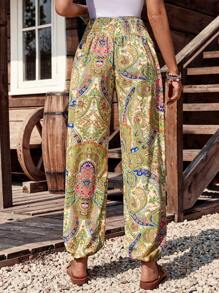 LanaWest Paisley Print Loose Harem Pants, Casual & Leisure