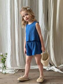 SHEIN LMoss Kids LMoss Young Girls Sets