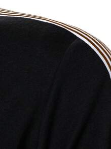 Manfinity Homme Camisa polo de manga corta con rayas y estilo elegante para hombres