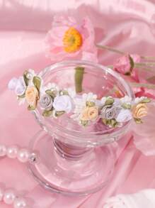 SHEIN Ensemble de body avec volants en dentelle brodée et bandeau pour nouveau-né fille, tenue pour séance photo de bébé, 1 mois - 100 jours