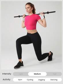 GLOWMODE Lightweight Cut-Out Cropped Tee Yoga Daily Casual Baby Tee Quick Dry Moisture Wicking