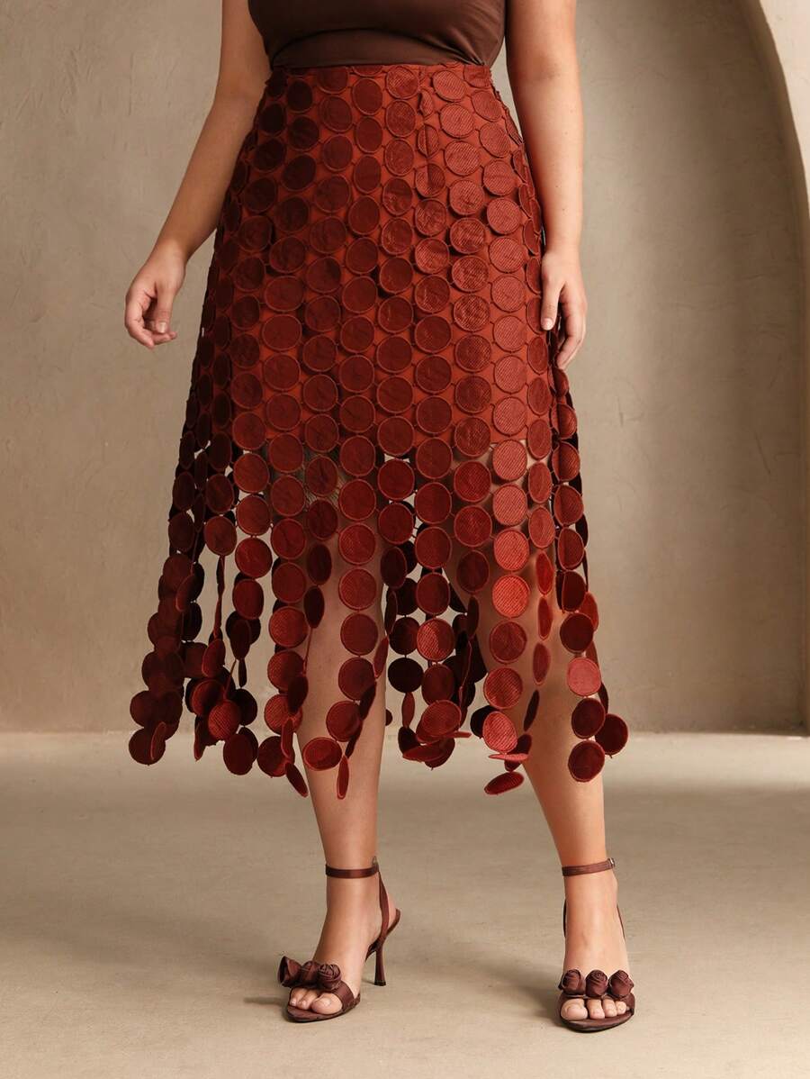 Anewsta 大码女式优雅别致韩式翻领圆形装饰 A 字裙，春夏