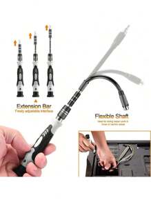 Precision Screwdriver Set, Professional Grade 115 In 1 Magnetic Repair Tool Kit For Electronics, Computer, Phone, Laptop, Game Console, Watch, Eyeglasses, Modding, And DIY Projects - Black - View 5