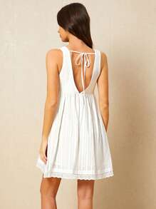 Poéselle 女士连衣裙 棉质提花露背连衣裙 下摆蕾丝 女士吊带背心 迷你连衣裙 女士连衣裙 太阳裙 夏季女装 夏季女装 波西米亚风白色连衣裙 沙滩女装 夏季服装 女士西装 春季女装 春季女装 复活节女装 Y2k 服装 春季连衣裙 节日服装 婚纱 白色可爱夏季女装 女士服装 休闲女装 女牛仔女装 节日服装 - 白色 - 查看 6