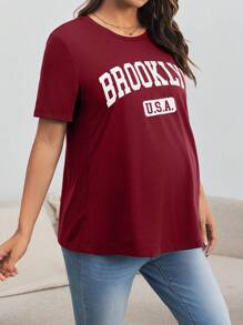 SHEIN Maternity Casual Loose Nursing Tee, Outdoor Sport Style