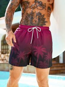 Manfinity VDAYZ Men's Casual Beach Shorts, Simple And Fashion, Everyday Wear