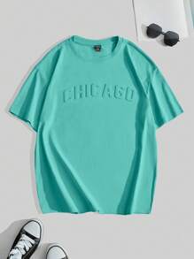 Claim Dot Áo thun tay ngắn cổ tròn in chữ cỡ lớn cho nam - màu xanh lá - Xem 3