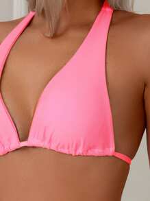 Swim Vcay Đồ bơi bikini màu trơn - Hồng - Xem 4