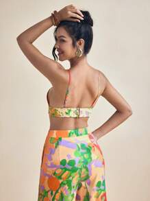 Eva Novielli Top tipo camiseta de bragas estampado multicolor de verano, blusa de vacaciones de verano colorida para la playa - Multicolor - Ver 2