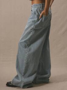 MUSERA 中腰缝线细节筒形牛仔裤，春夏可爱度假风，90年代Y2K复古风，户外乡村音乐会，秋冬日常工作办公室圣诞时尚