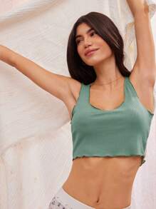 WESTFADE Western Summer Soft Novelty Rib Knit Casual Tank Top Spring Break Beach Vacation - Green - View 1