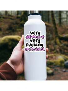 SHEIN 1PC Very Demure, Very Mindful Sticker | Fun And Quirky Vinyl Decal For Planners, Journals, And Laptops | Cute And Mindful Design For Meditation, Wellness Enthusiasts, And Book Lovers | , Artsy, Positive Affirmation Sticker