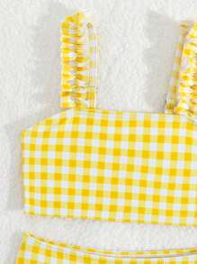 Young Girl Fresh Vacation Floral Print Swimwear - Multicolor - View 3