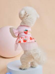 PETSIN Pink Strawberry Mesh Fluffy Princess Pet Dress - Multicolor - View 2