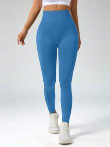 Easithlete 瑜伽褲襪無縫緊縮褶皺臀部收復壓縮緊身打底褲帶寬腰帶