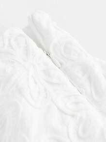 Maija White Cut-Out Design Fabric Elegant Minimalist Fashion Tulip Skirt, Versatile For Spring & Summer Ladies - White - View 8