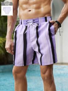 Surfspeed Men's Simple Fashionable Casual Beach Shorts, Daily Wear - Mauve Purple - View 1