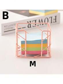 SHEIN 1/2pcs Modern Memo Clip, Metal Wire Desktop Self-Adhesive Notepad Holder, Rose Gold Memo Holder, Cute Memo Cubes, Stand, Distributor, Office Notepad Holder For Desk Organizer, Mesh Memo Rack, Pen, Desktop Self-Adhesive Notepad, Home Office, School Desk Container Back To School - Multicolor - View 5