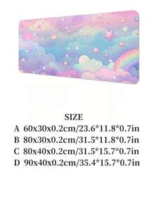 Alfombrilla de ratón con diseño de Nubes de Caramelo, Alfombrilla de escritorio grande, Alfombrilla para teclado, Borde con cierre antideslizante, Aumentada y engrosada, Operación de juego precisa, Alfombrilla de escritorio para juegos en el hogar, de vuelta al colegio