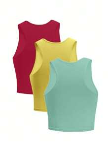 Flirla Plus Size Solid Color Tank Top (Sold As A Set Of 3)