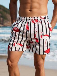 Manfinity Swimmode Men's Casual Beachshorts, Minimalist & Fashionable For Daily Wear Men Swim Trunks
