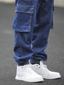 Manfinity EMRG Jeans cargo en denim coupe large pour hommes