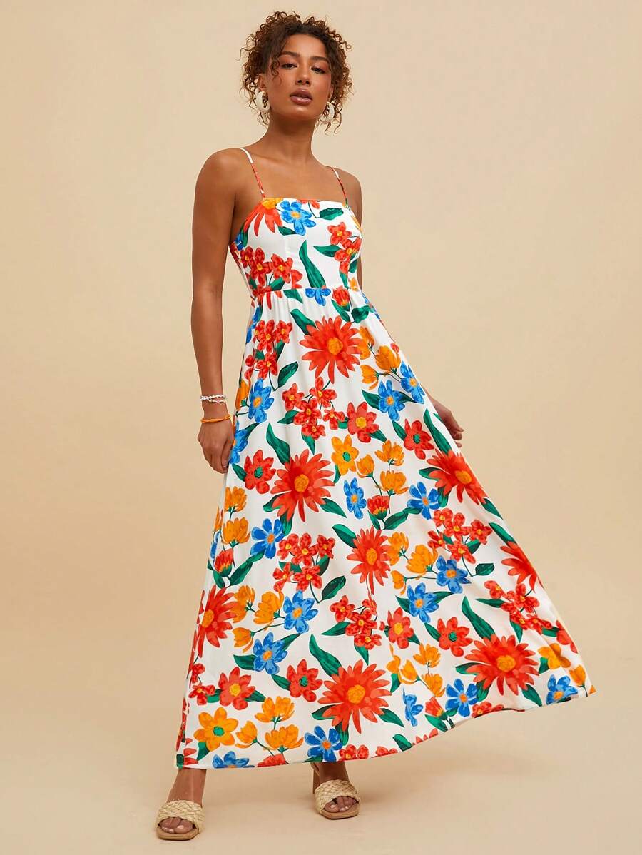 Travachic Đầm Maxi Ôm Body In Hoa Dệt Kim Cho Nữ - Nhiều màu - Xem 1