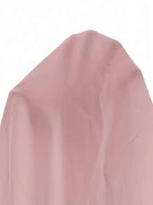 SHEIN Clasi Women's Plain V-Neck Casual Short Sleeve Blouse - Dusty Pink - View 8