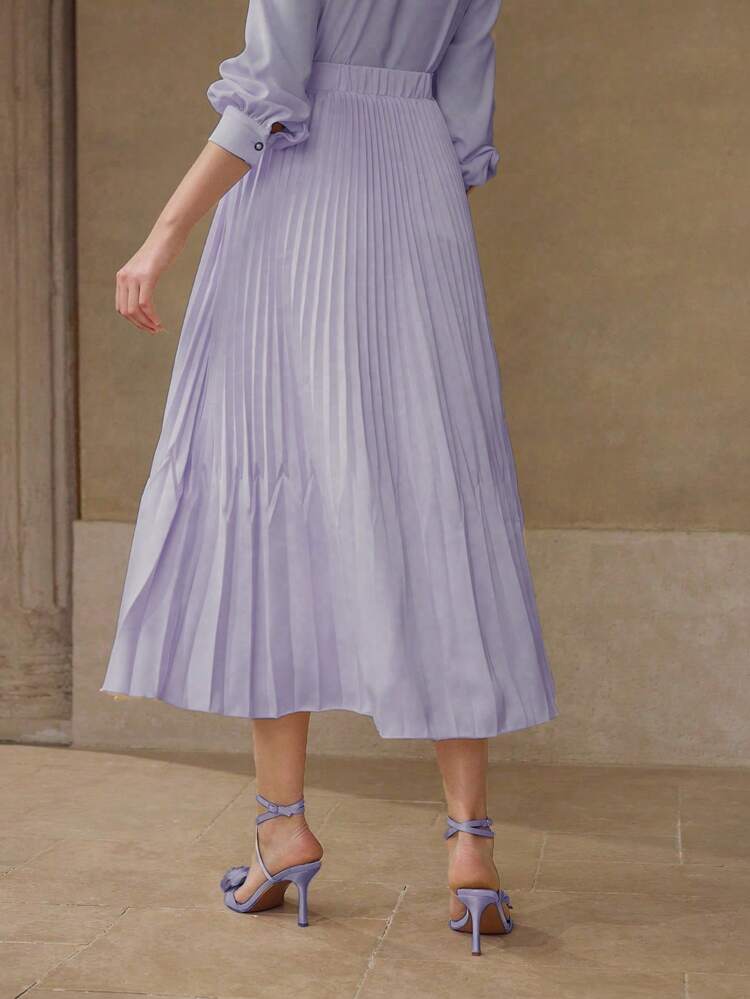 WOMEN ASYMMETRICAL PLEATED SKIRT